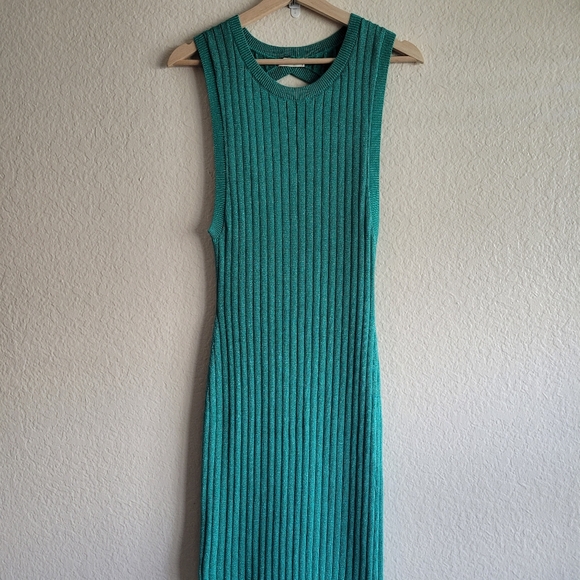 Spell mercury ribbed knit metallic emerald maxi dress - Picture 6 of 10